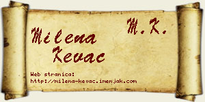 Milena Kevac vizit kartica